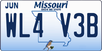 MO license plate WL4V3B