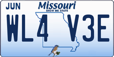MO license plate WL4V3E