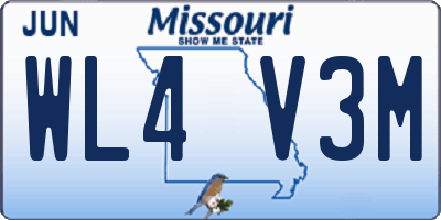 MO license plate WL4V3M