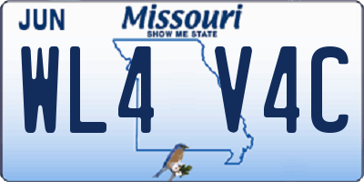 MO license plate WL4V4C