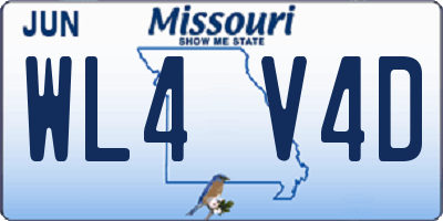 MO license plate WL4V4D