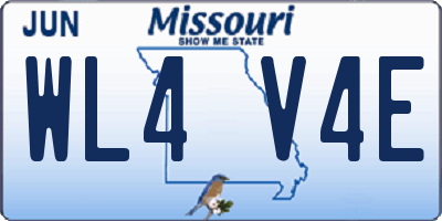 MO license plate WL4V4E