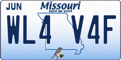 MO license plate WL4V4F