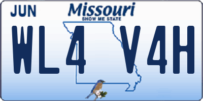 MO license plate WL4V4H