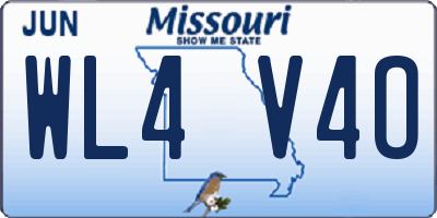 MO license plate WL4V4O