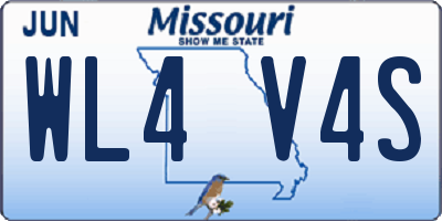 MO license plate WL4V4S