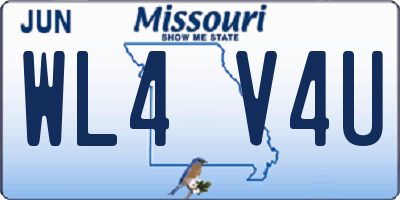 MO license plate WL4V4U