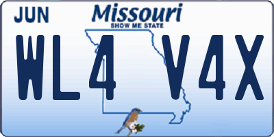 MO license plate WL4V4X