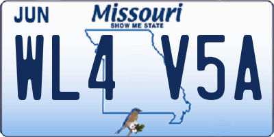 MO license plate WL4V5A