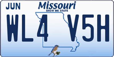 MO license plate WL4V5H
