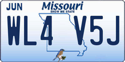 MO license plate WL4V5J