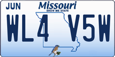 MO license plate WL4V5W