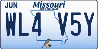 MO license plate WL4V5Y