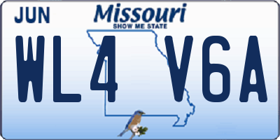 MO license plate WL4V6A
