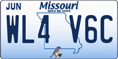 MO license plate WL4V6C