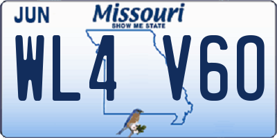 MO license plate WL4V6O