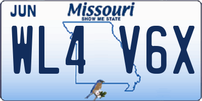 MO license plate WL4V6X