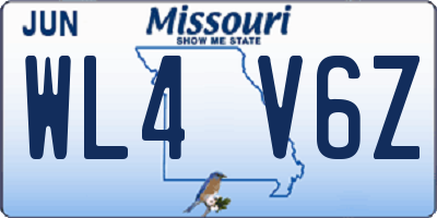 MO license plate WL4V6Z