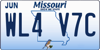 MO license plate WL4V7C