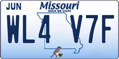 MO license plate WL4V7F