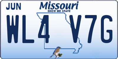 MO license plate WL4V7G