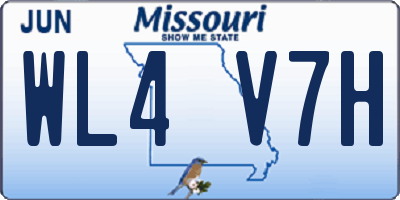 MO license plate WL4V7H