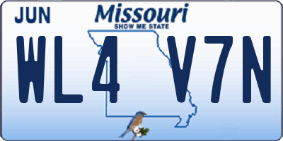 MO license plate WL4V7N