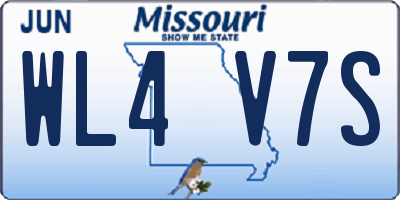 MO license plate WL4V7S