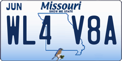 MO license plate WL4V8A