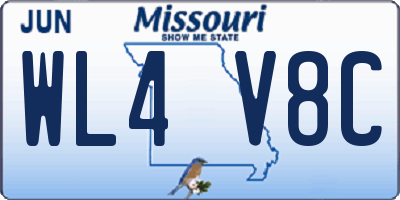 MO license plate WL4V8C