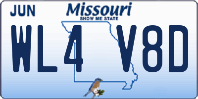 MO license plate WL4V8D
