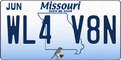 MO license plate WL4V8N