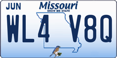 MO license plate WL4V8Q