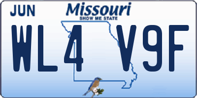 MO license plate WL4V9F
