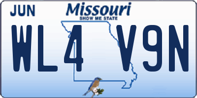 MO license plate WL4V9N