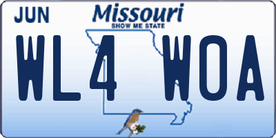 MO license plate WL4W0A