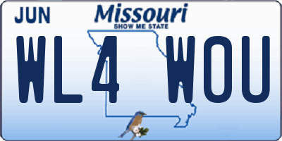 MO license plate WL4W0U