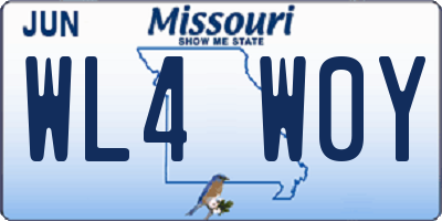 MO license plate WL4W0Y