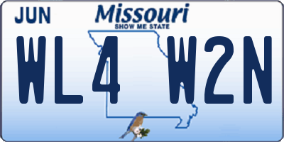 MO license plate WL4W2N