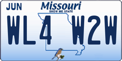 MO license plate WL4W2W