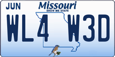 MO license plate WL4W3D