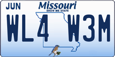 MO license plate WL4W3M
