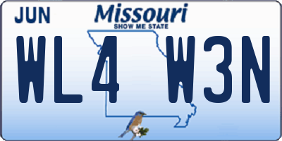 MO license plate WL4W3N