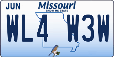 MO license plate WL4W3W