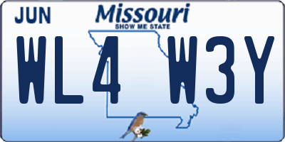 MO license plate WL4W3Y