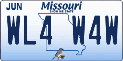 MO license plate WL4W4W