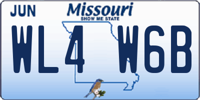 MO license plate WL4W6B