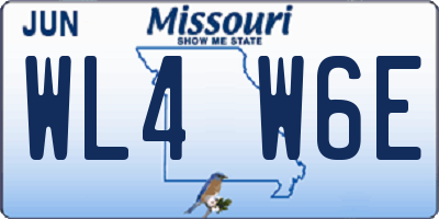 MO license plate WL4W6E