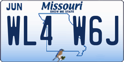 MO license plate WL4W6J