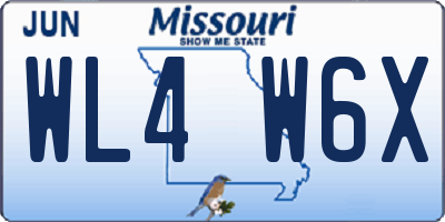 MO license plate WL4W6X